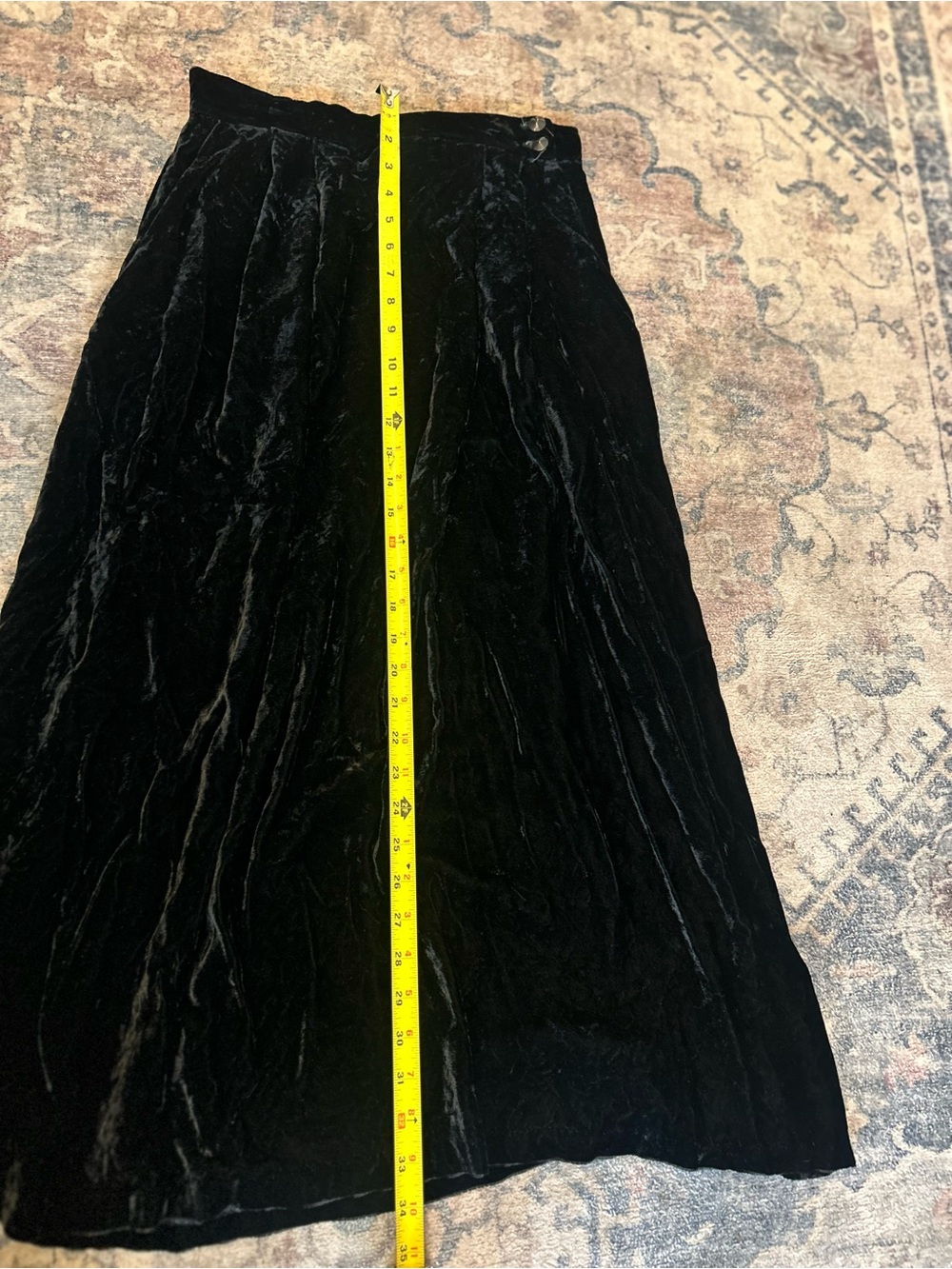 Vintage Christian Dior Separates 1980 crushed velvet midi skirt 12 - Picture 4 of 5